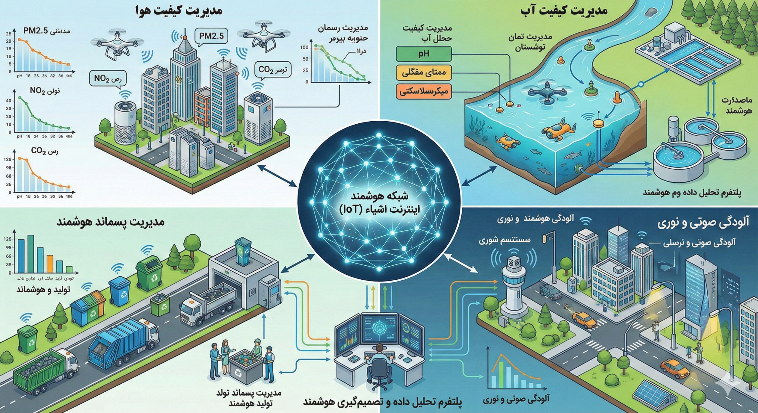 اینترنت اشیاء (IoT) برای مدیریت و کاهش آلودگیهای زیستمحیطی