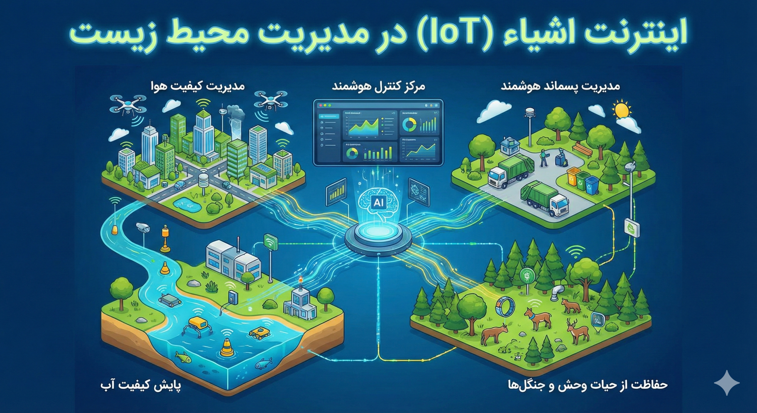 اینترنت اشیاء (IoT) برای مدیریت و کاهش آلودگی‌های زیست‌محیطی