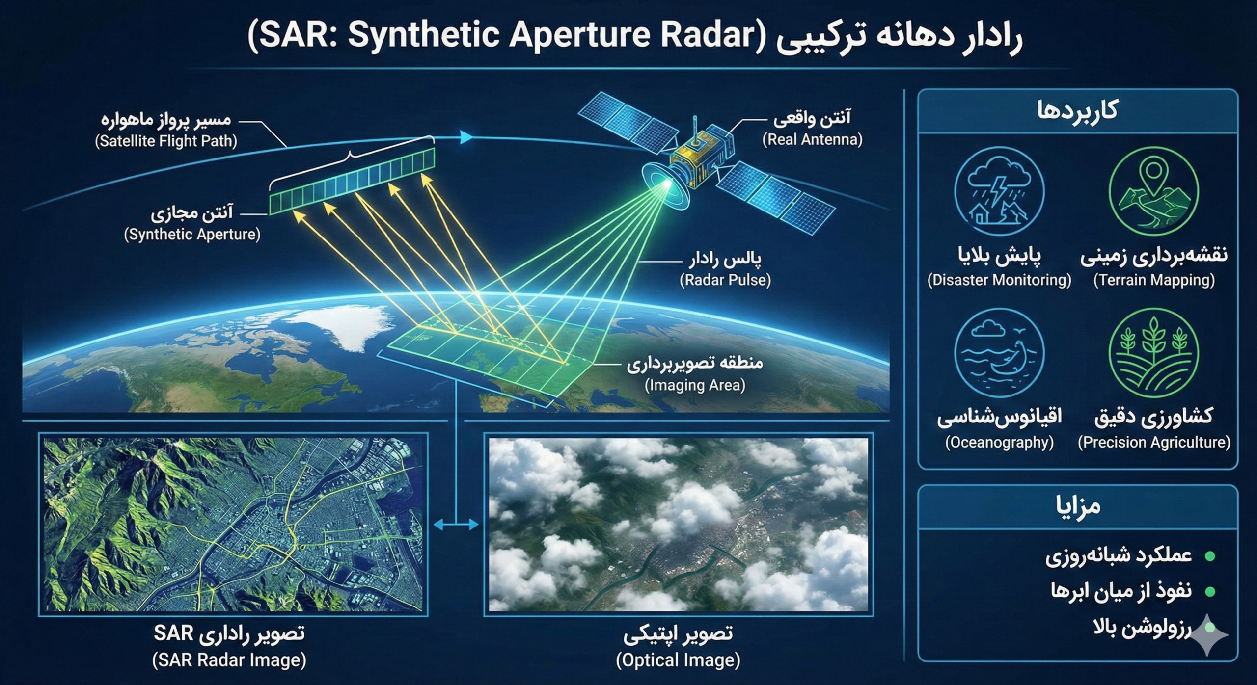 رادار دهانه ترکیبی (SAR: Synthetic Aperture Radar)