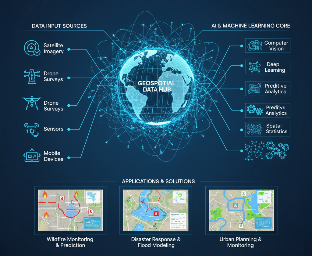 هوش مصنوعی مکانی (GeoAI) انقلابی در پایش زمین و مدیریت بحران‌های اقلیمی